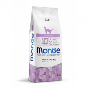 MONGE CAT MONOPROTEIN STERILISED CHICKEN sausā barība kaķiem Vista 10kg